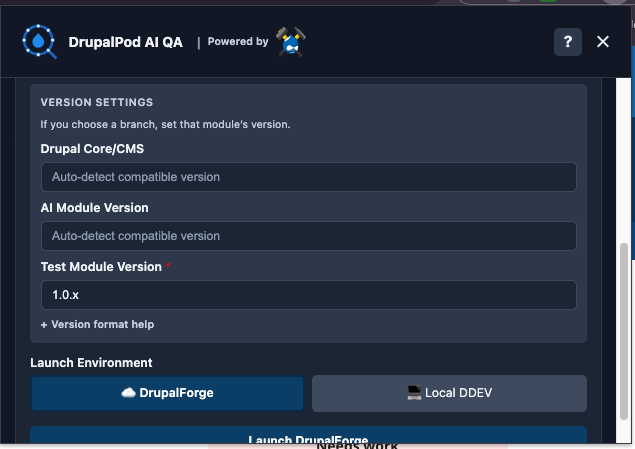 Example of testing a module against an AI base version